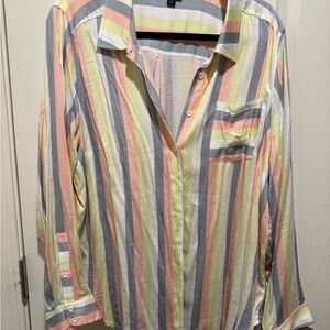 Torrid Multicolor Striped Button Down Shirt